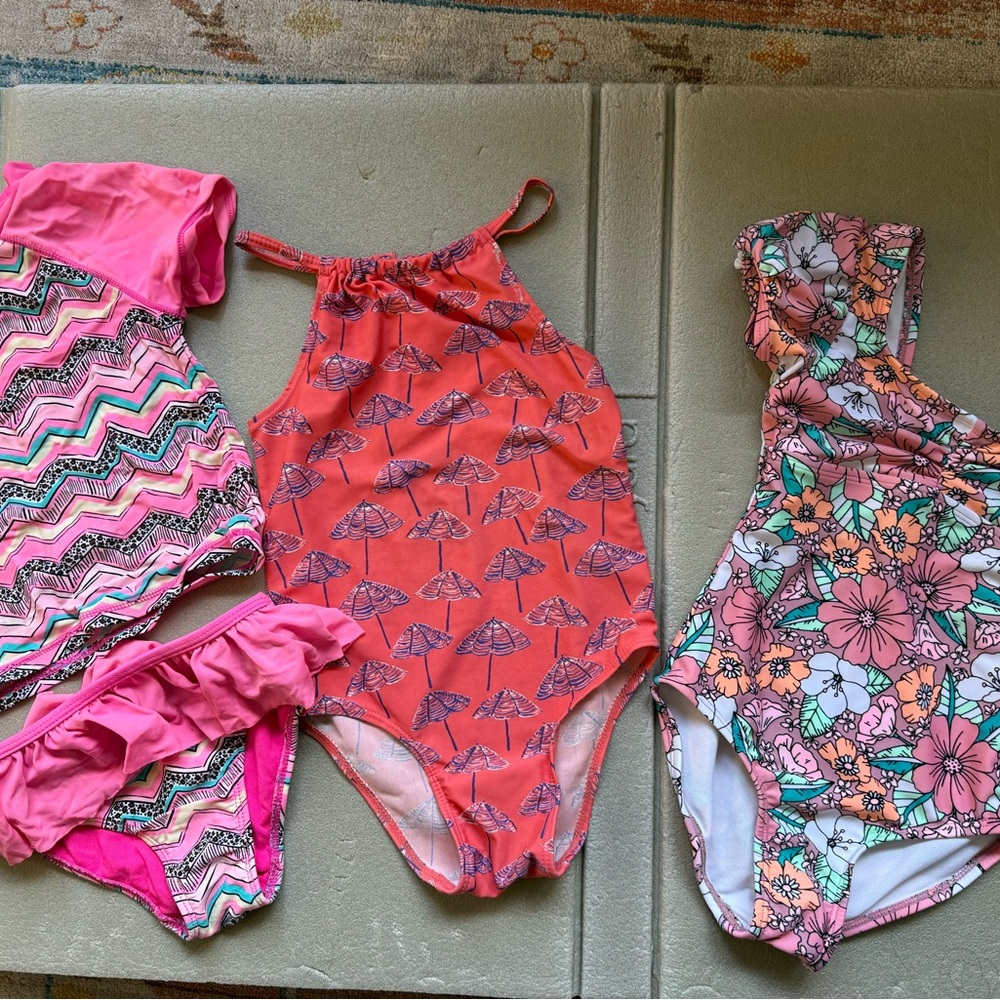 Girls 4T Bundle of 3 Colorful Swimsuits